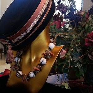 Stunning custom beaded vintage style necklace
